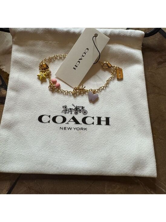 Coach Jewelry - Coach - Cherry & Heart Charm Bracelet - NWT Adjustable 6.5” - 7.5”